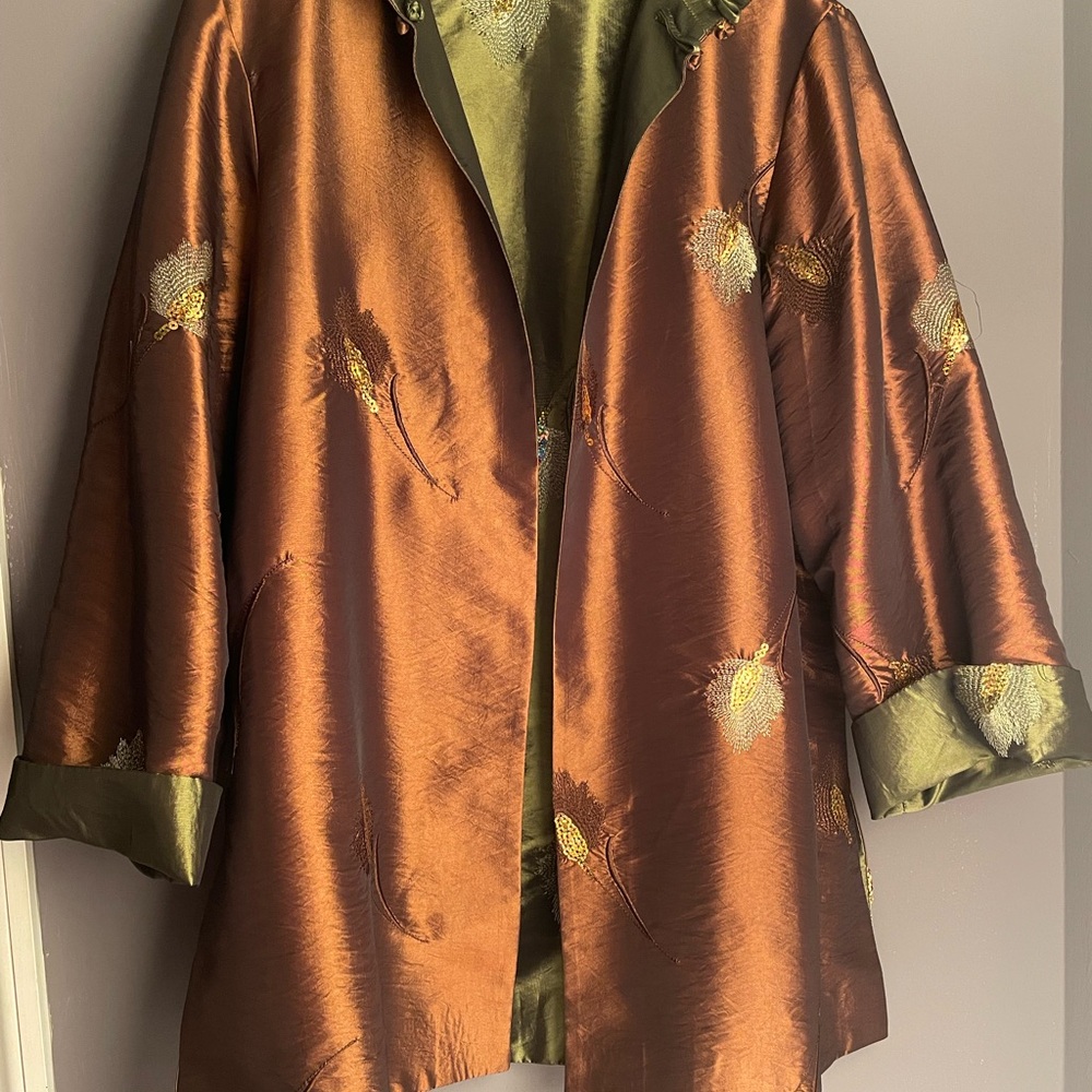 Unique Olive Green Embroidered Women's Cape